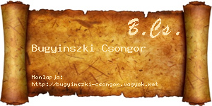 Bugyinszki Csongor névjegykártya
